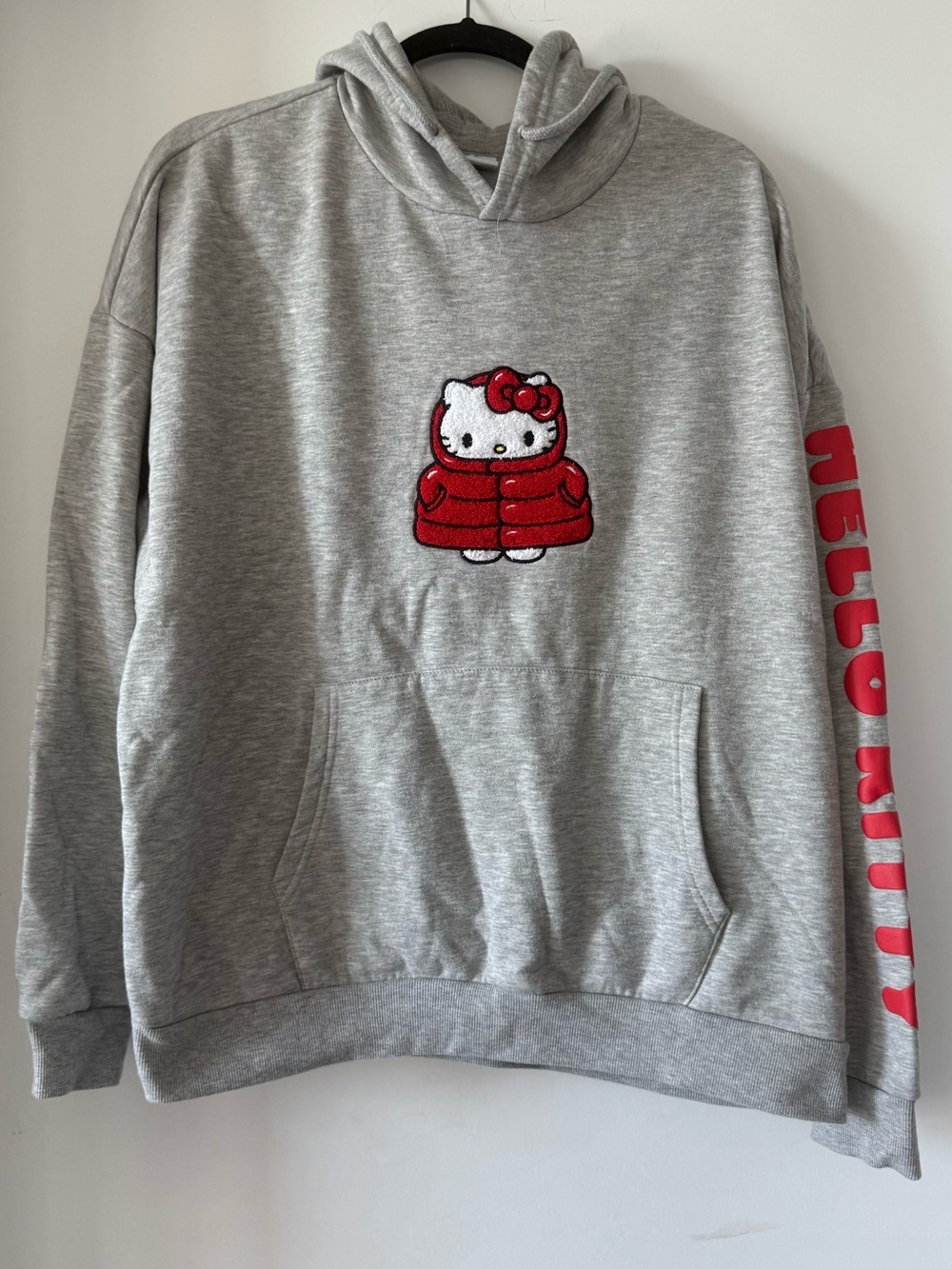 Aeropostale Hello Kitty Grey Hoodie with Red Patch